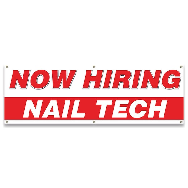 Now Hiring Nail Tech Banner Apply Inside Accepting Application Single Sided
